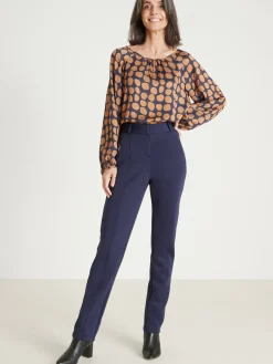 Pantalon élastiqué dos maille satinée