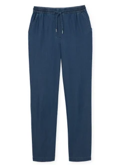 Pantalon élastiqué en chambray