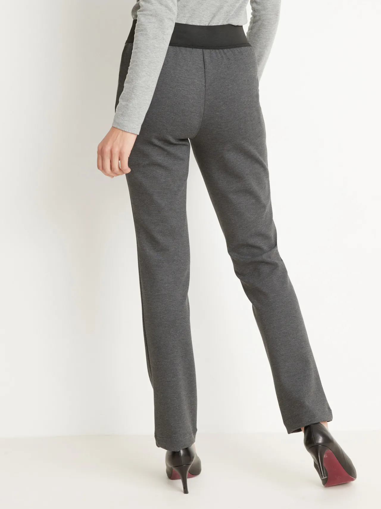 Pantalon élastiqué en maille milano