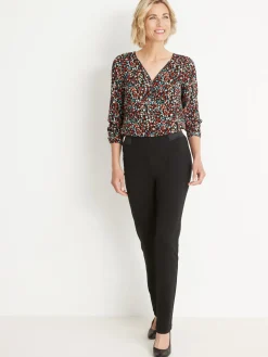 Pantalon élastiqué en maille milano