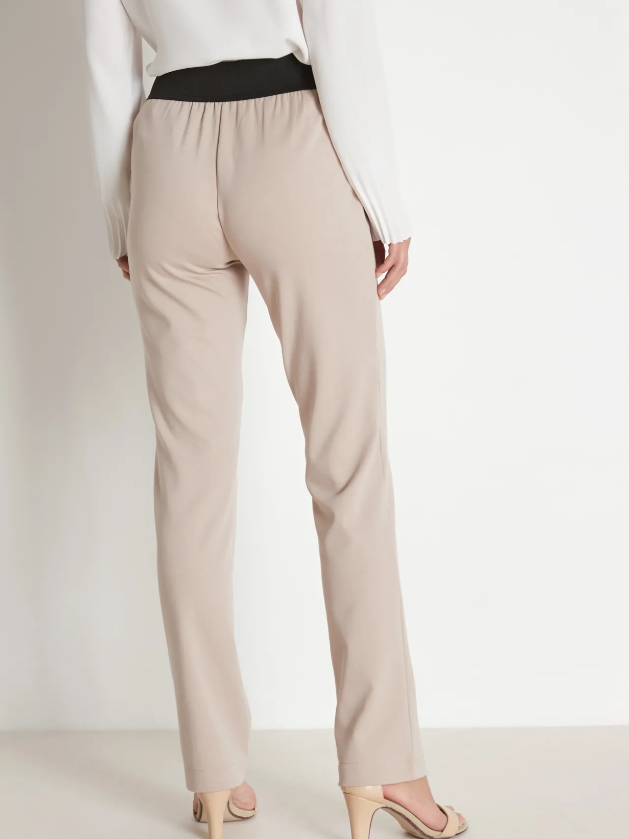 Pantalon élastiqué en maille milano