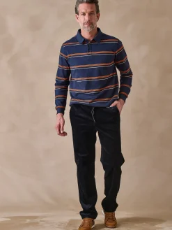 Pantalon élastiqué en velours 200 raies