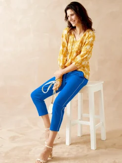 Pantalon raccourci élastiqué