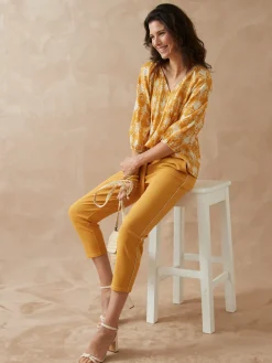 Pantalon raccourci élastiqué