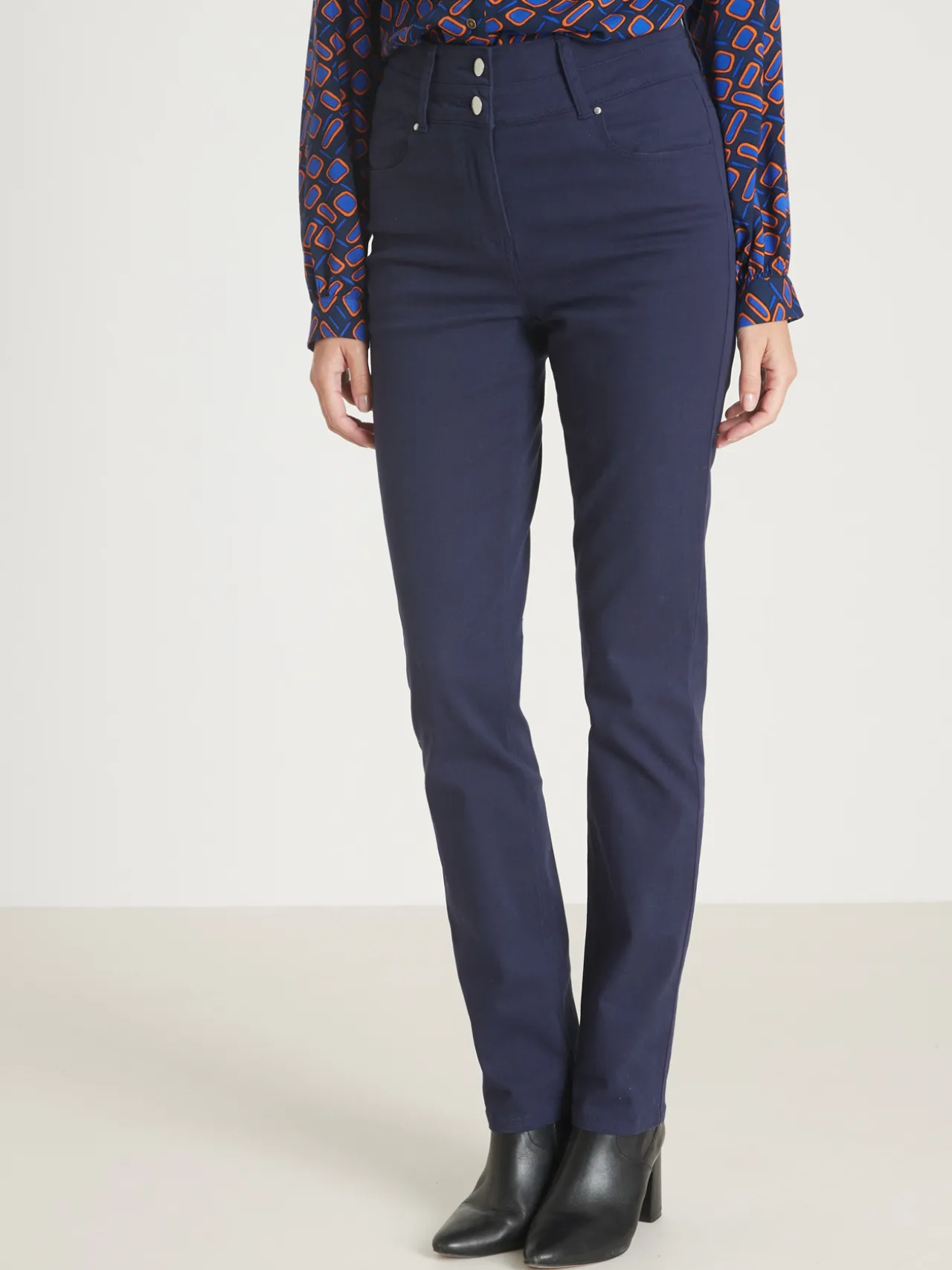 Pantalon taille haute coupe droite