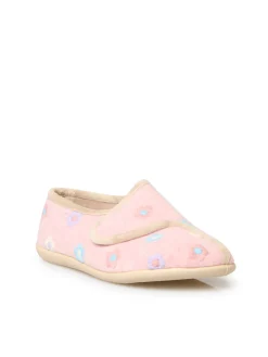 Pantoufles à scratch broderies fleurs