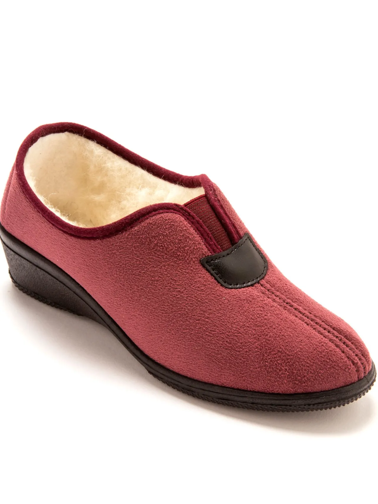 Pantoufles fourrées laine majoritaire