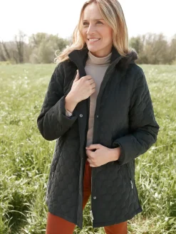 Parka matelassée courte en microfibre