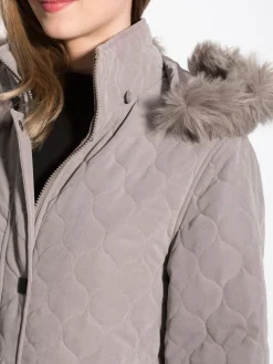 Parka matelassée courte en microfibre