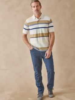 Polo rayé en maille piquée