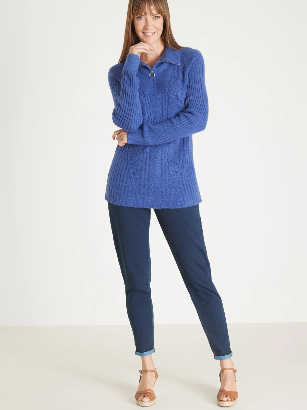 Pull à col camionneur zippé