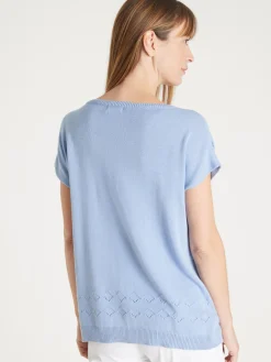 Pull ajouré manches T