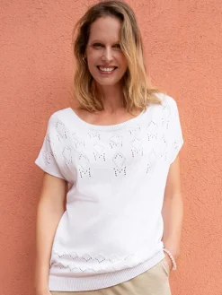 Pull ajouré manches T