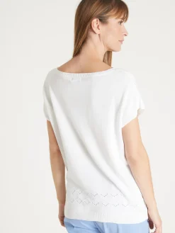 Pull ajouré manches T