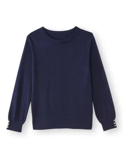 Pull boutons-bijoux aux manches