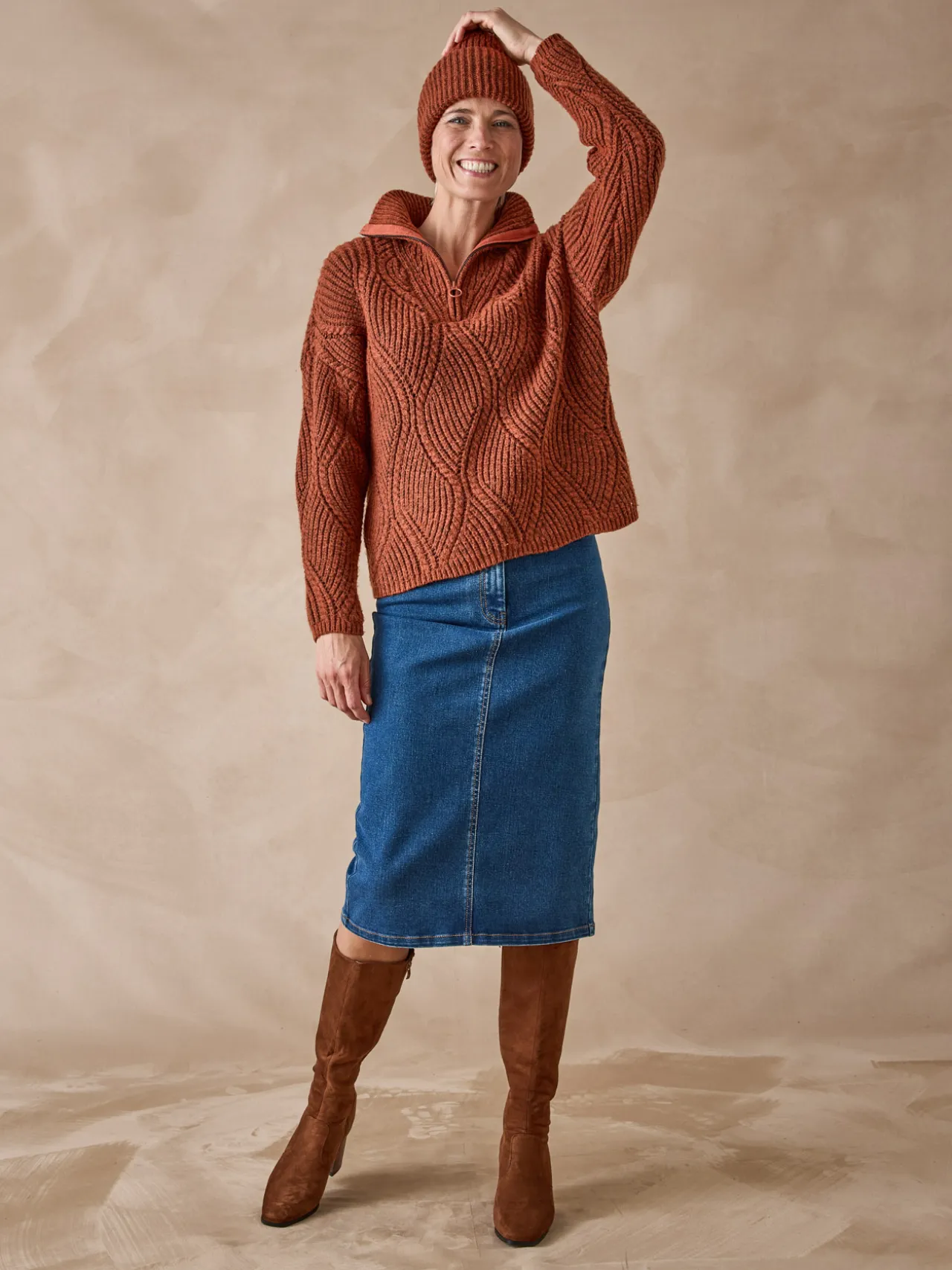 Pull camionneur zippé et bonnet