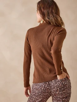 Pull col montant avec laine