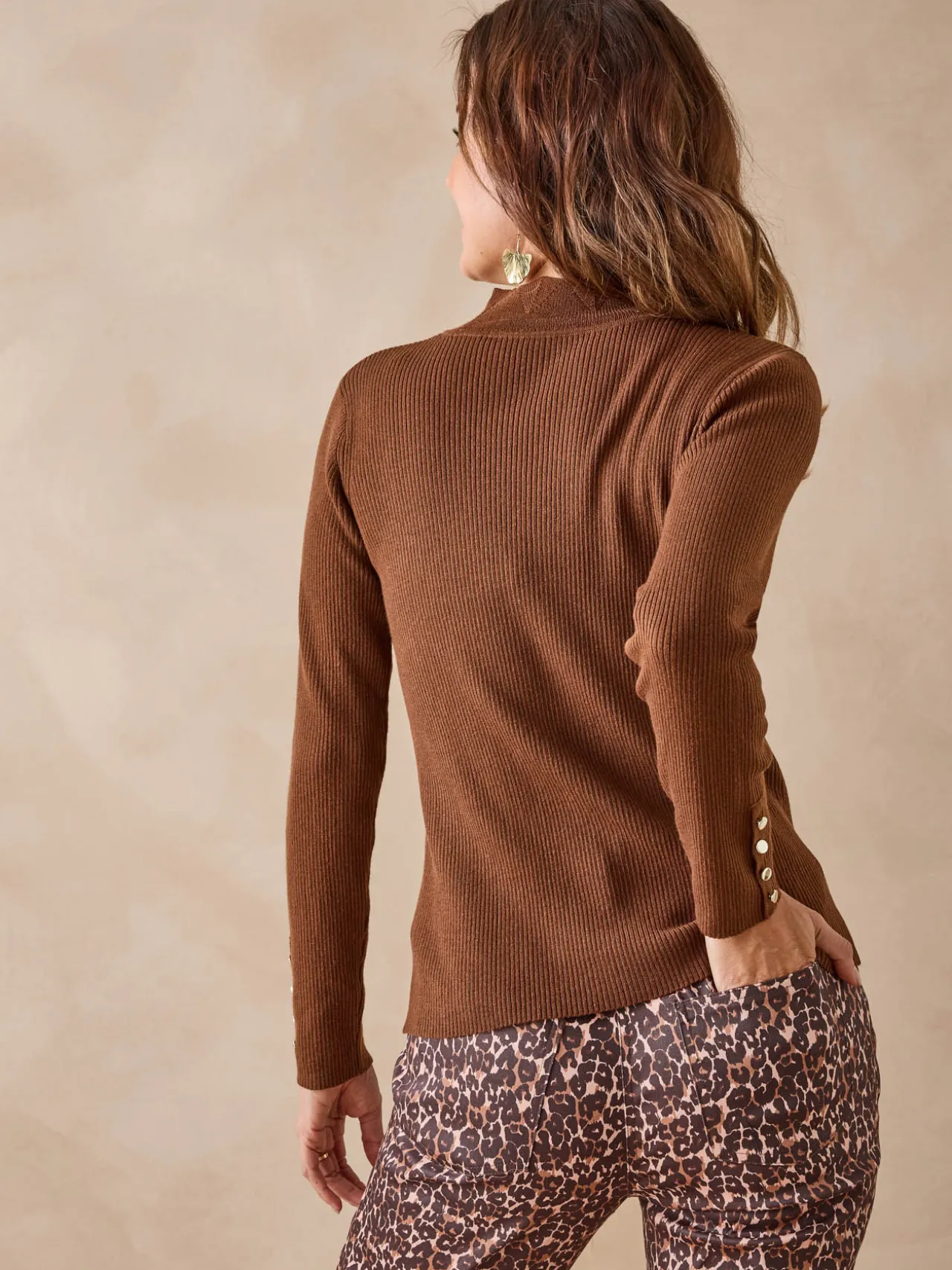 Pull col montant avec laine