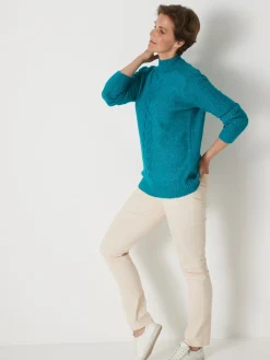 Pull col montant en jersey envers