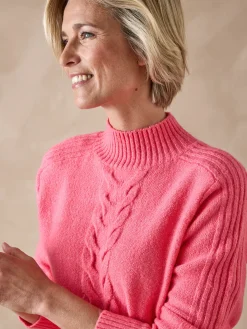 Pull col montant en jersey envers