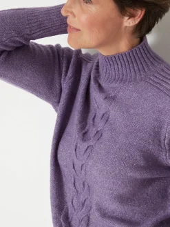 Pull col montant en jersey envers