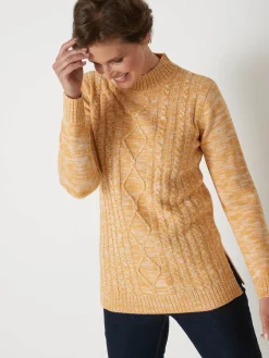 Pull col montant maille torsadée