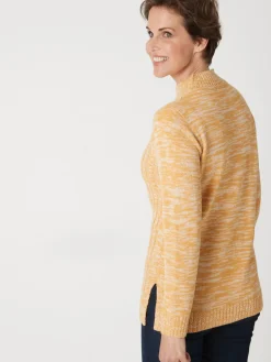 Pull col montant maille torsadée