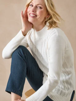 Pull col montant maille torsadée