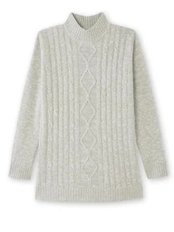 Pull col montant maille torsadée