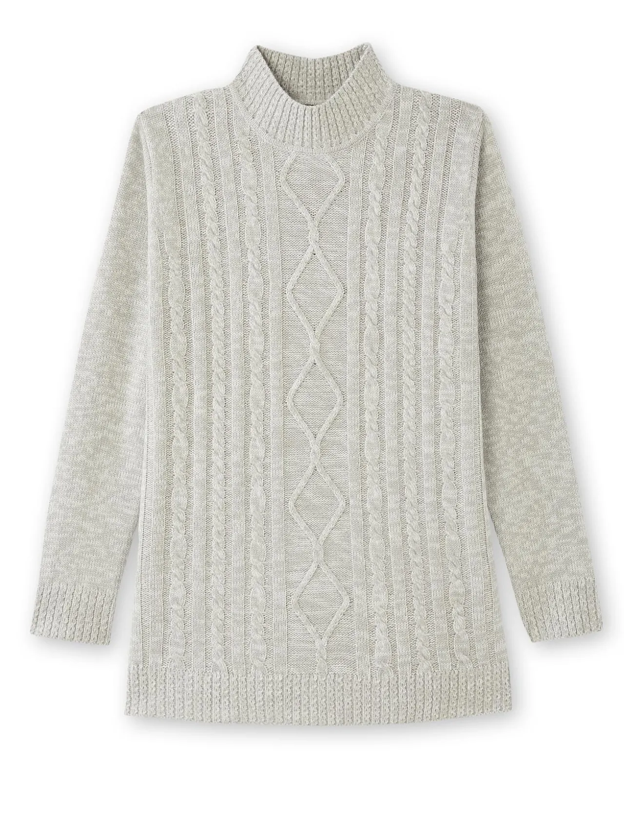 Pull col montant maille torsadée