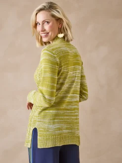 Pull col montant maille torsadée