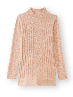 Pull col montant maille torsadée