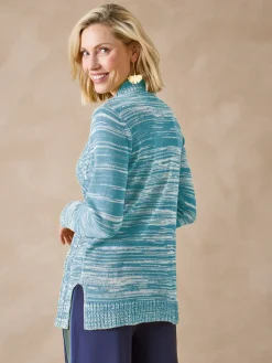 Pull col montant maille torsadée