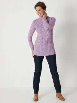 Pull col montant maille torsadée