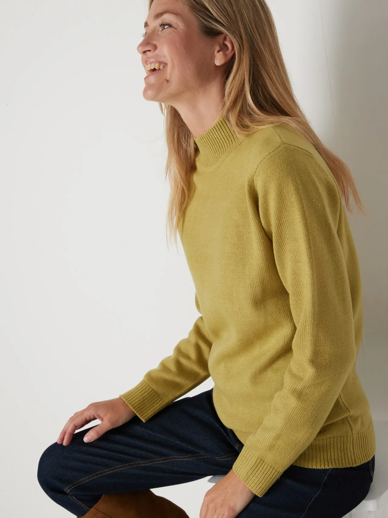 Pull col montant manches longues