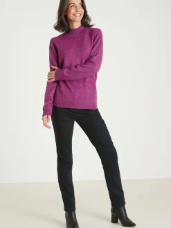 Pull col montant manches longues