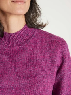 Pull col montant manches longues