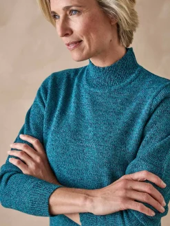 Pull col montant manches longues