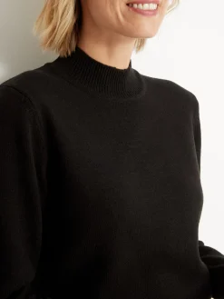 Pull col montant manches longues