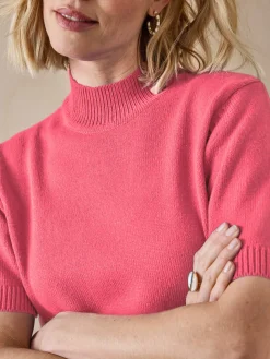 Pull col montant manches courtes