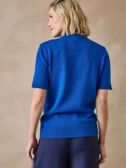 Pull col montant manches courtes