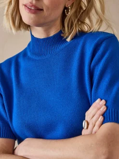 Pull col montant manches courtes