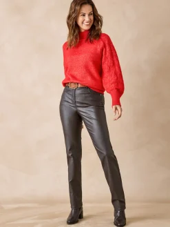 Pull col montant manches fantaisie