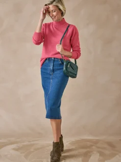 Pull col montant manches longues