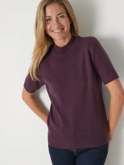 Pull col montant manches courtes