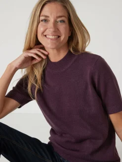 Pull col montant manches courtes