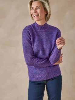 Pull col montant manches longues