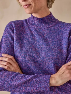 Pull col montant manches longues