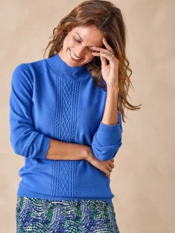 Pull col montant torsadé