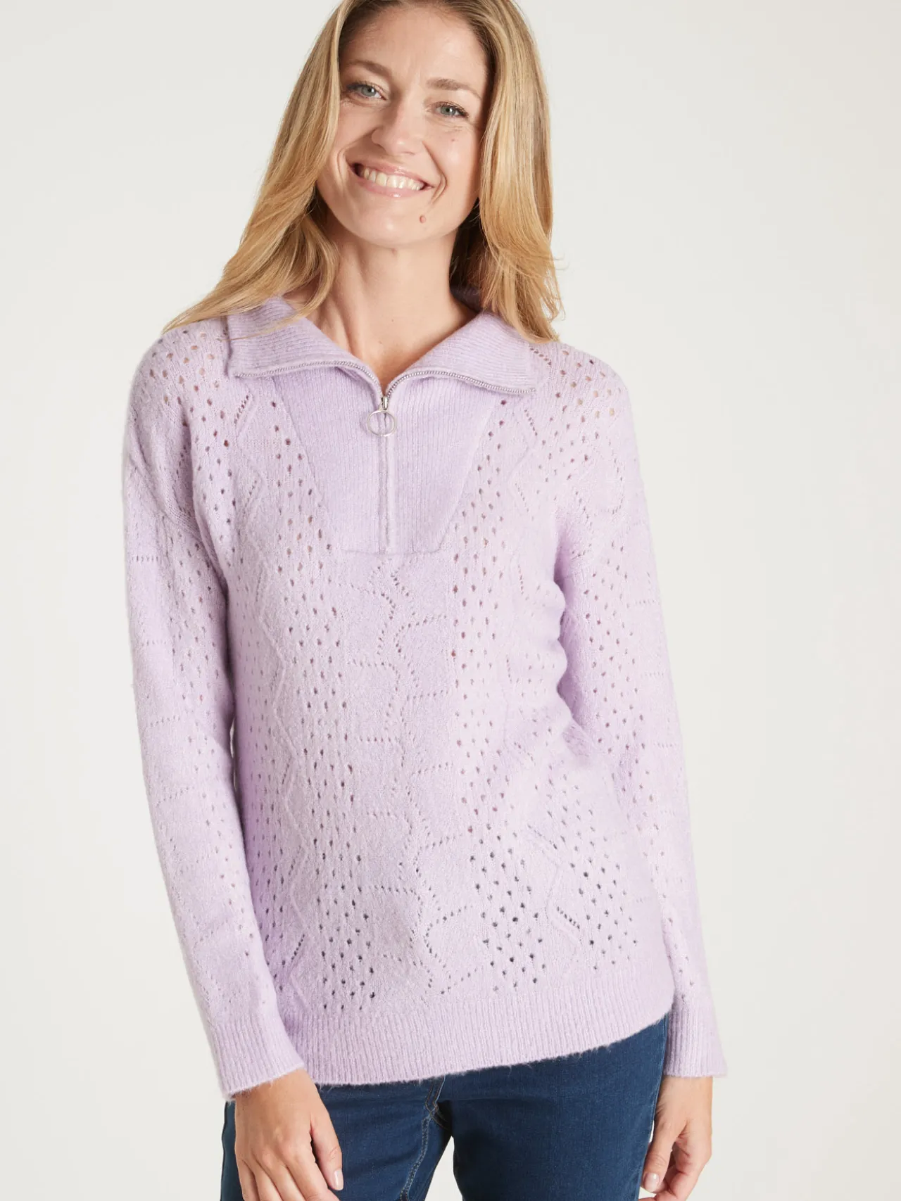 Pull col montant zippé